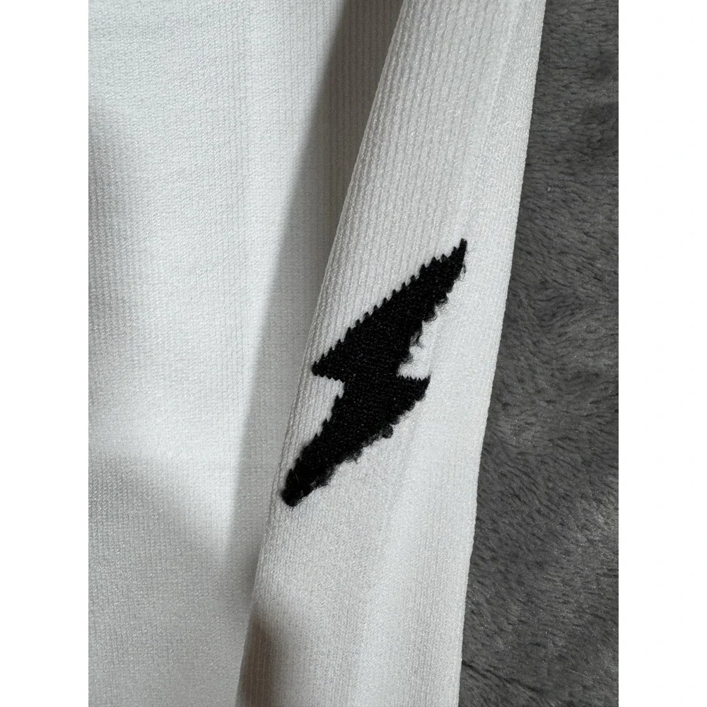 BRUCE BOLT Leg Sleeves S/M White Compression Extra Long Adult Baseball Sock